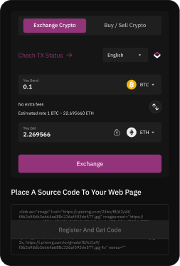 Widget de swap Crypto Bridge
