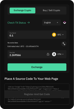 Widget de swap Crypto Bridge