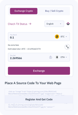 Widget de swap Crypto Bridge