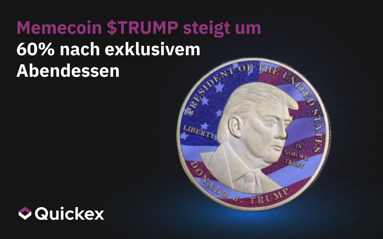 Donald Trumps $TRUMP memecoin steigt nach Ankündigung eines exklusiven Dinners um 60 Prozent