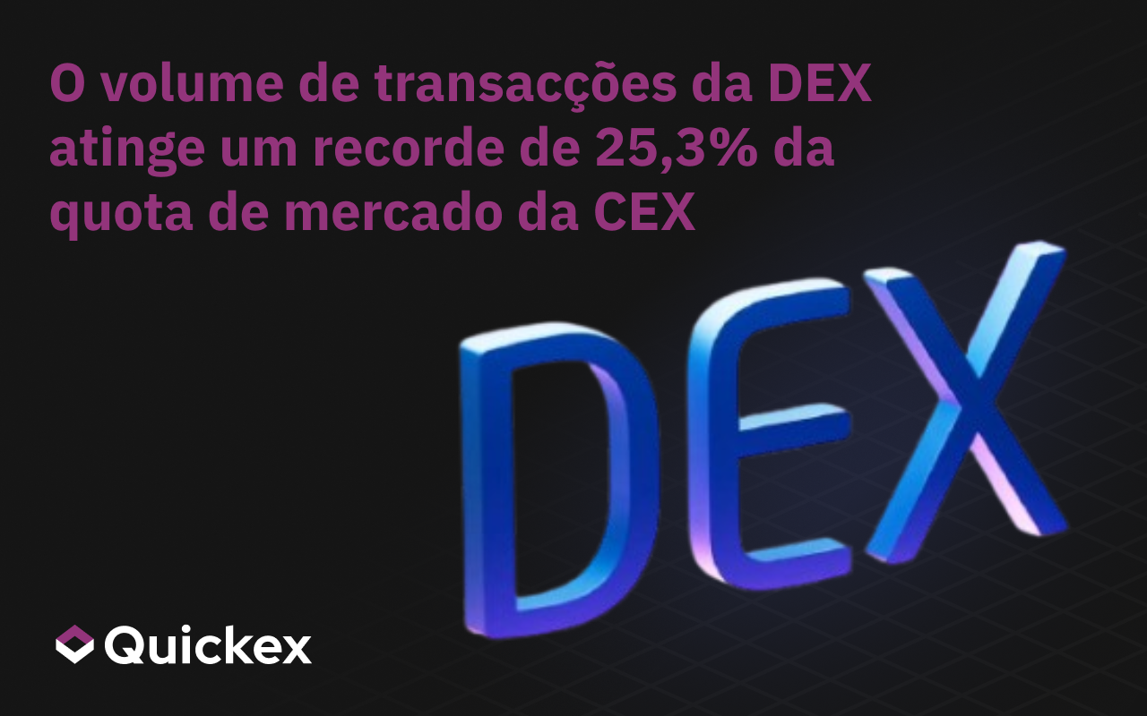 O volume de transacções da DEX atinge um recorde de 25,3% da quota de mercado da CEX