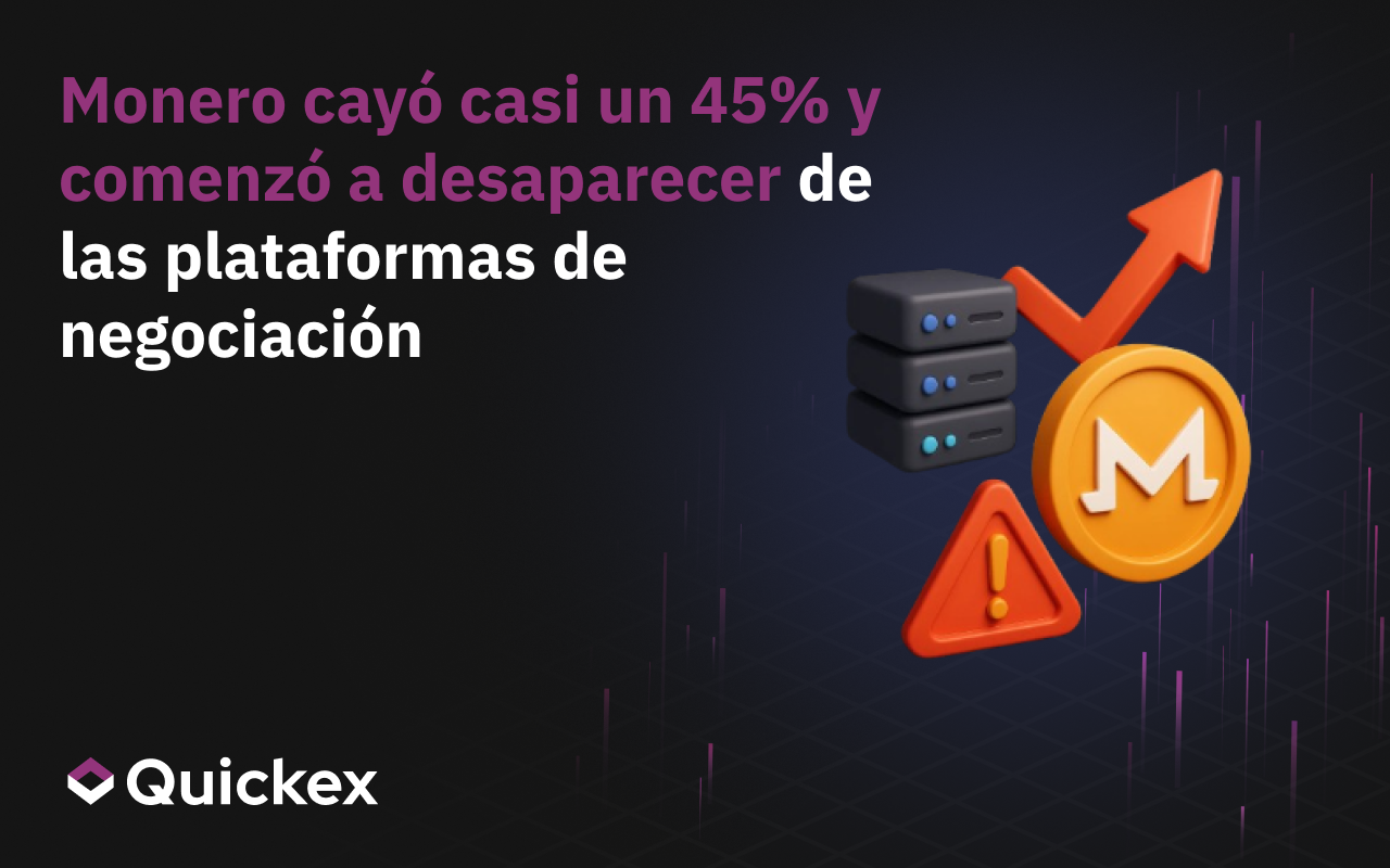 Monero cae casi un 45% y empieza a desaparecer de las plataformas de negociación
