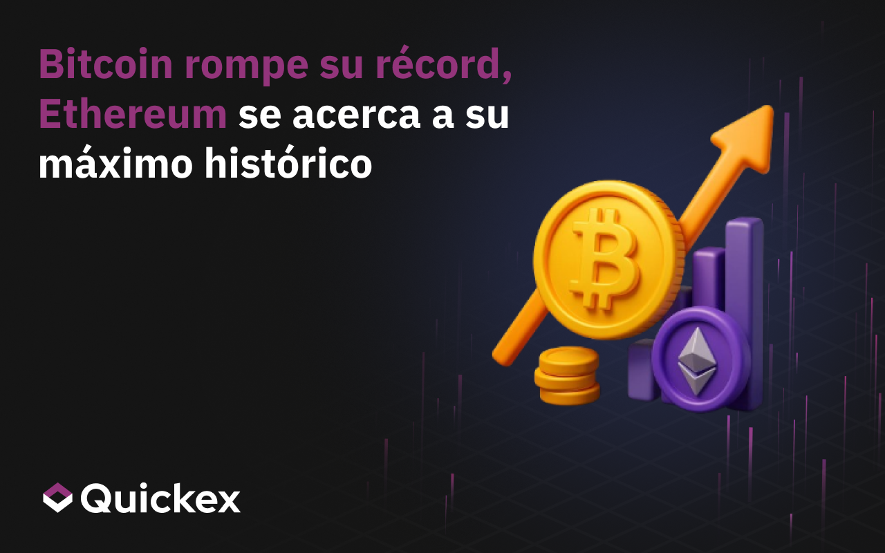 Bitcoin bate su récord, Ethereum se acerca al ATH