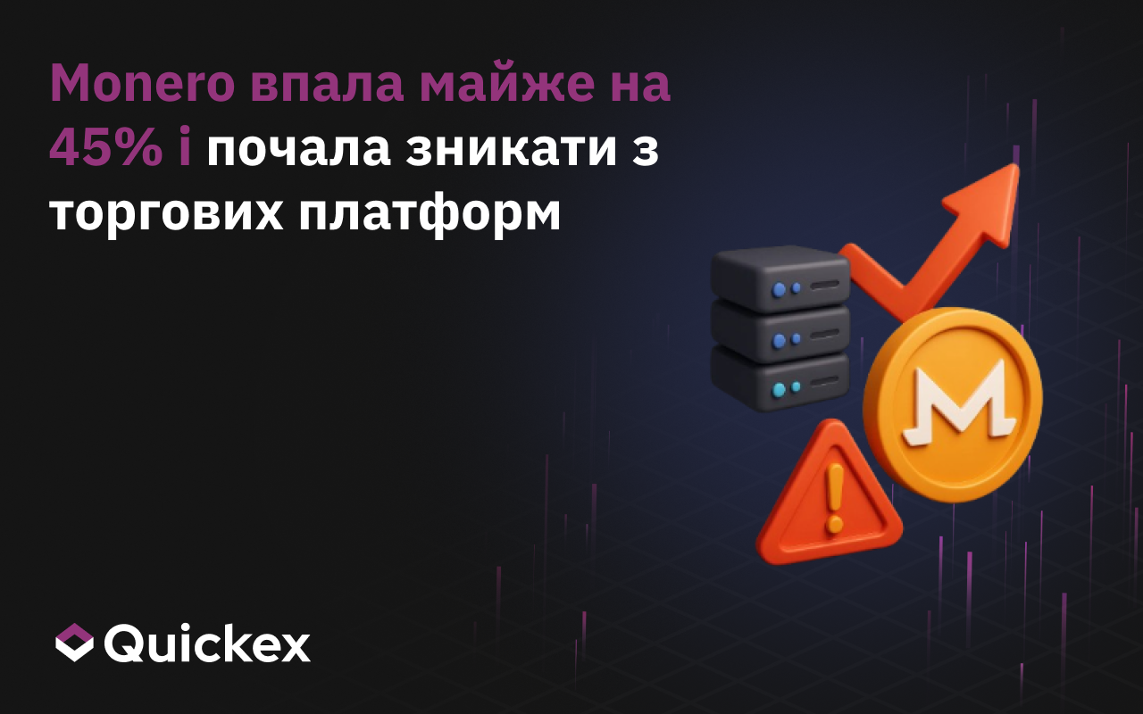 Monero впав майже на 45% і почав зникати з торгових платформ