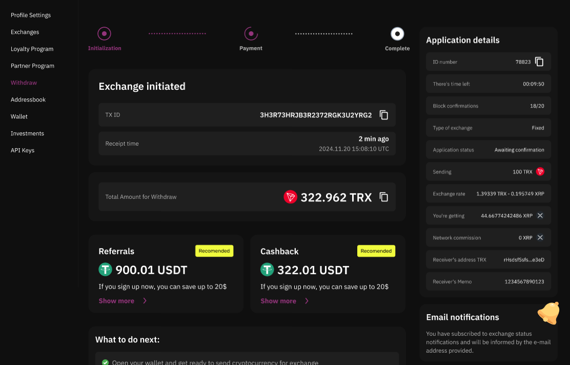 how to exchange on quickex