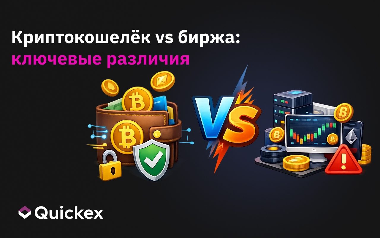 Криптокошелёк vs биржа: ключевые различия и что безопаснее в 2026 году