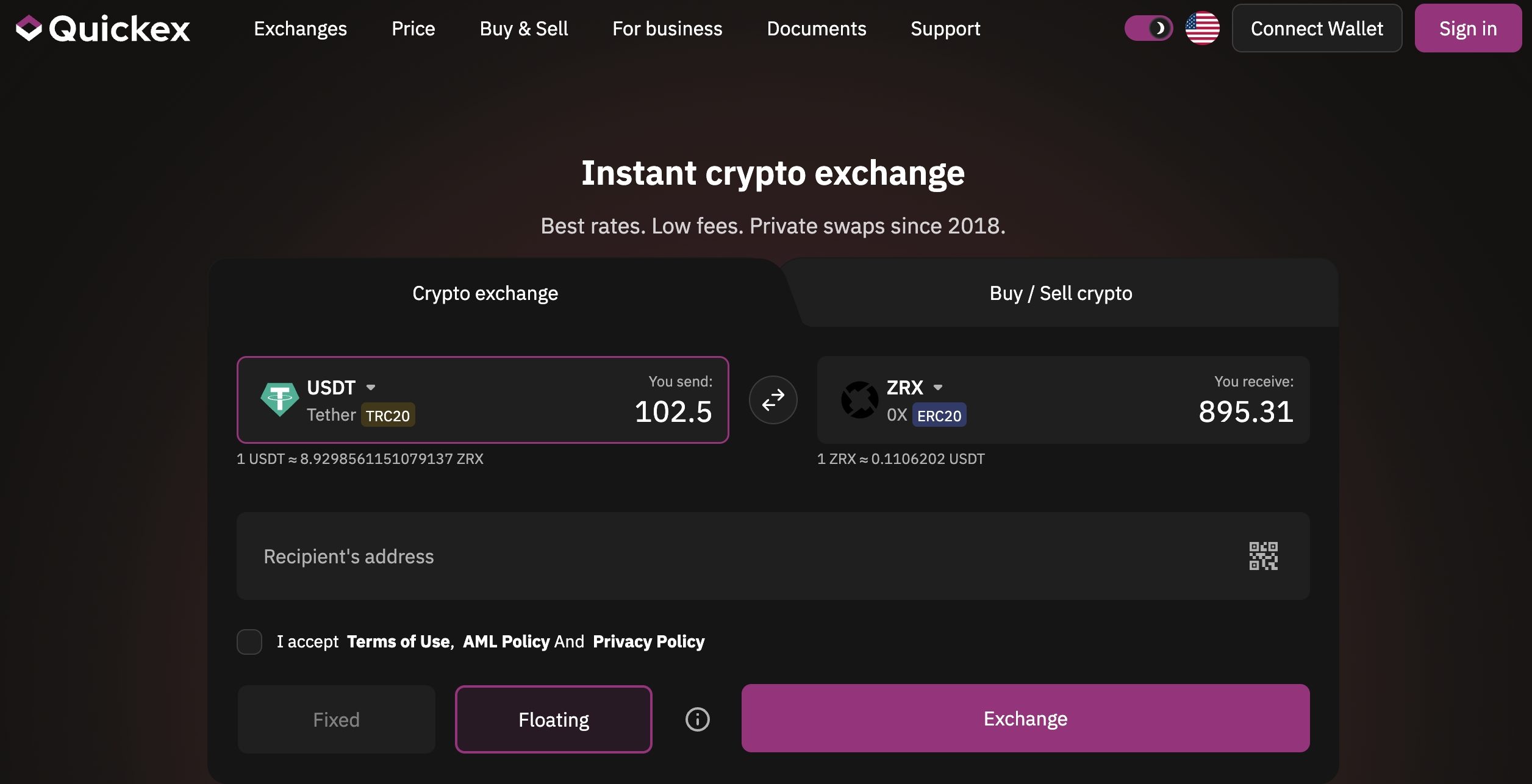 exchange zrx