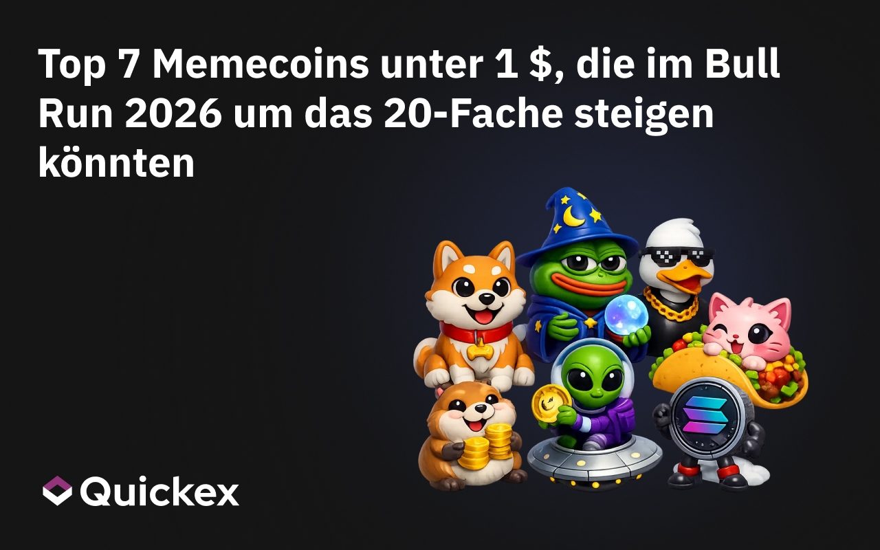 Top 7 Memecoins unter 1$, die im Bull Run 2026 um das 20 Fache steigen könnten