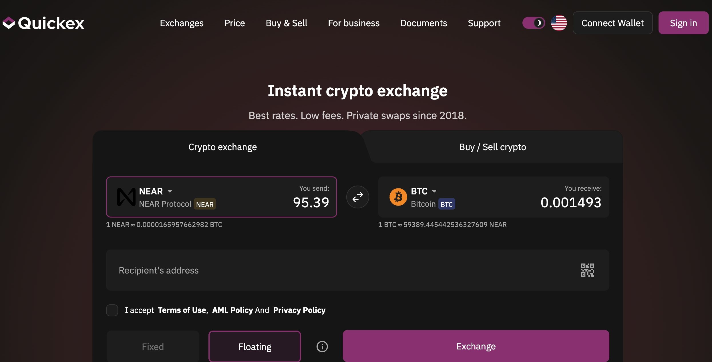 exchange near to btc