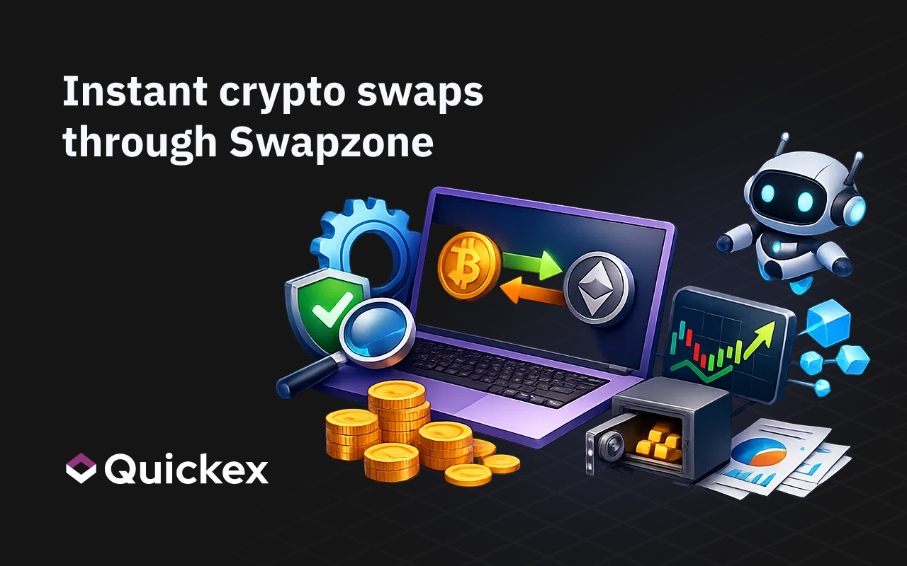 Instant crypto swaps through Swapzone