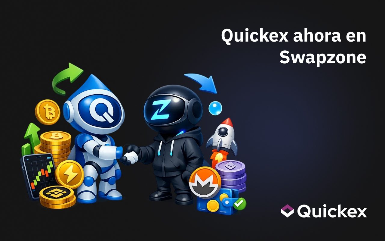 Quickex ahora en Swapzone: las mejores tasas y cambios instantáneos no custodial en un solo lugar