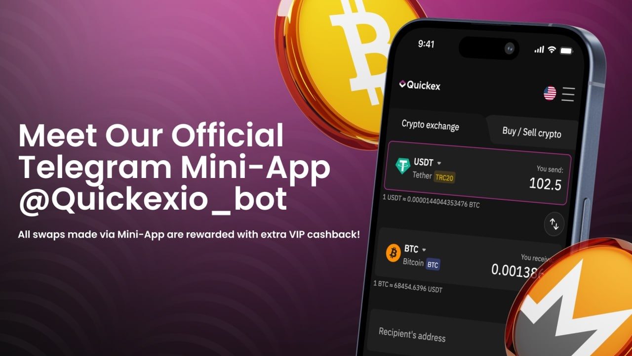 Quickex Telegram Mini App Is Now Live: Instant Crypto Exchanges in Telegram + Limited VIP Boost