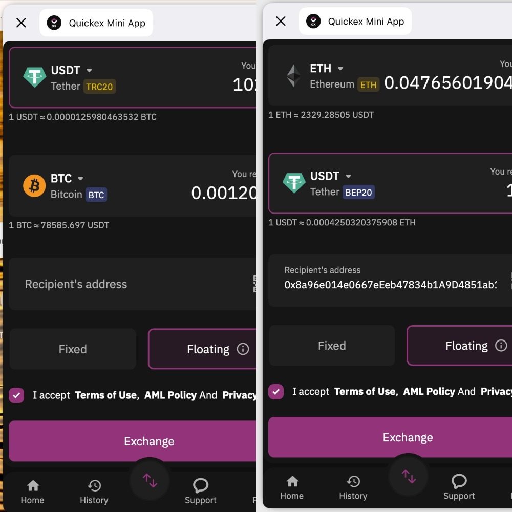 Quickex Telegram Mini App